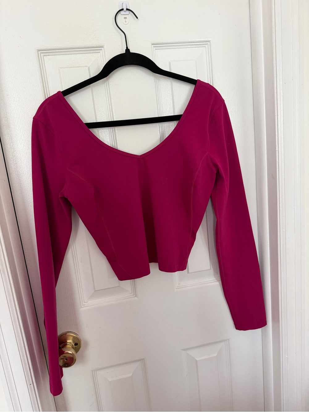 lululemon athletica Long Sleeve Scoop Crop Top - Fuchsia